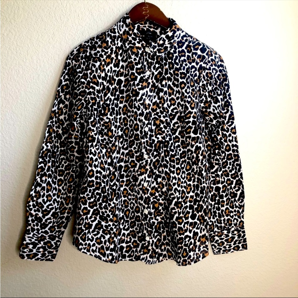 J.Crew leopard print button up shirt
